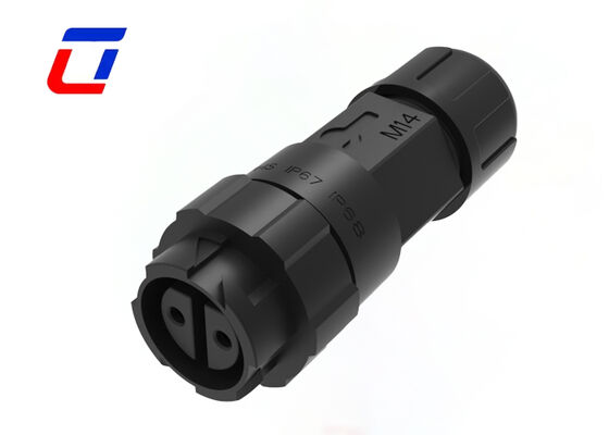 Conectores Circulares à Prova d'Água M16 de 2 Pinos, Latão com Banho de Ouro, Conector de Alimentação para Exterior