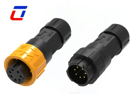 CE M16 Conector de empalhe de arame, impermeável, 7 pines, conector de nylon de cabo exterior
