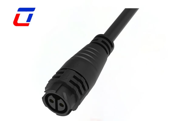 IP67 Conector de cabo de alimentação à prova d'água M19 Conectores de bloqueio de empuxo moldados amarelos 2Pin