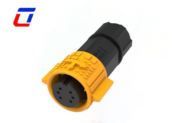 Conector e tomada industrial M19 de 6 pinos, conector à prova d'água IP67 para comunicação