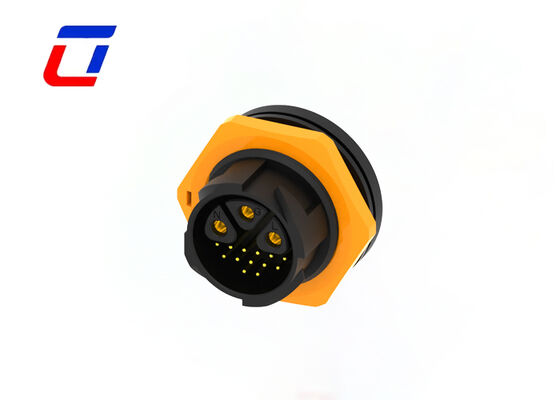 Conector de painel M25 3+13 pinos, sinal e alimentação, IP67, adaptador de tomada industrial