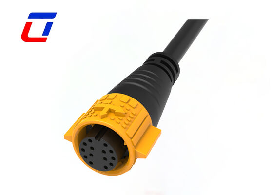 Conector de fio à prova d'água M19 de 14 pinos IP67, conector LED à prova d'água para sinal