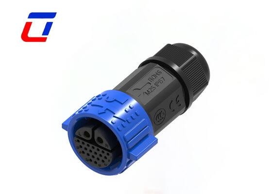 Conector de aviação à prova d'água M25 Push Pull 300V Multi Pin 2+20 Pinos