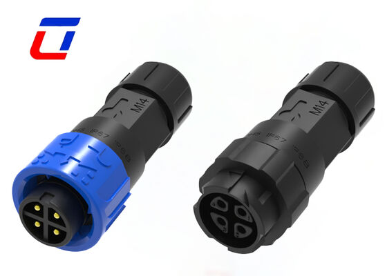 Conector M16 à prova d'água de 4 pinos 10A com classificação IP67, conector macho para fêmea