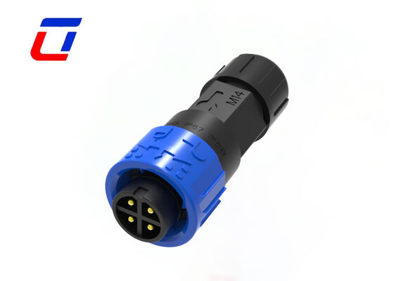 Conector M16 à prova d'água de 4 pinos 10A com classificação IP67, conector macho para fêmea