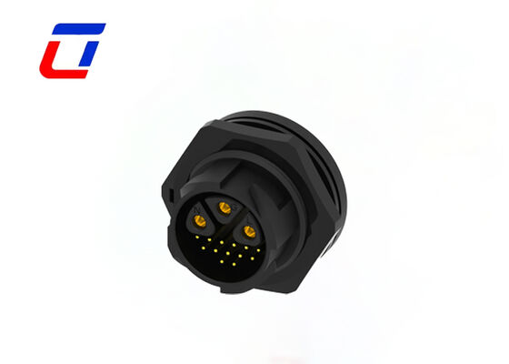 Conector de montagem de painel circular M25 de baixa tensão de 16 pines Conector de bloqueio rápido masculino feminino