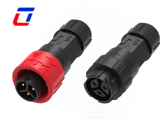 M16 10A Conector à prova d'água IP67 Conector de alimentação de 3 pinos de plástico masculino feminino