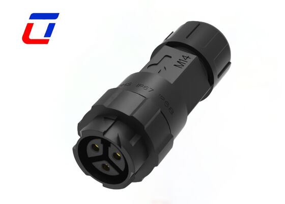 M16 10A Conector à prova d'água IP67 Conector de alimentação de 3 pinos de plástico masculino feminino