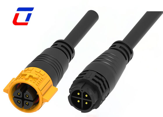 15A Conectores elétricos de fio a fio de 4 pinos M19 PA66 Conector de energia de plástico à prova d'água