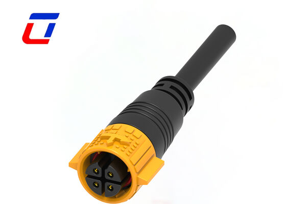 15A Conectores elétricos de fio a fio de 4 pinos M19 PA66 Conector de energia de plástico à prova d'água