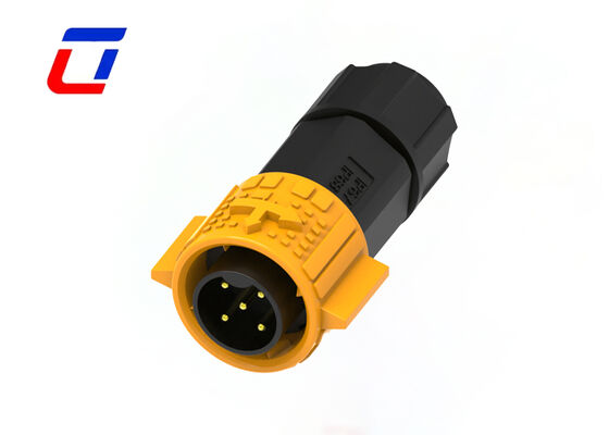 5 pin M19 conector de energia impermeável de plástico PA66 20A macho conector de bloqueio de empuxo feminino