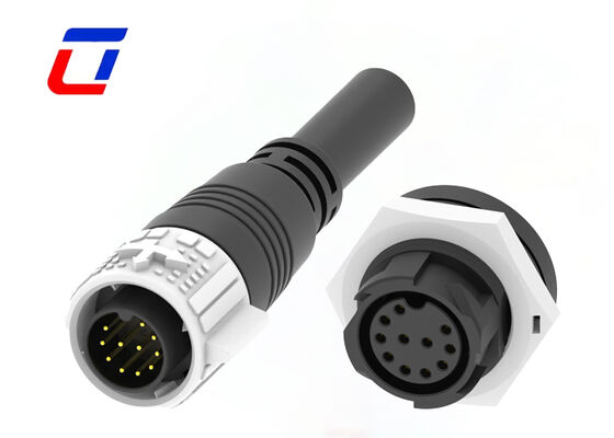 PA66 M19 11 Pin Panel Mount Conector Circular Quick Lock IP67 Conectores de sinal à prova d'água
