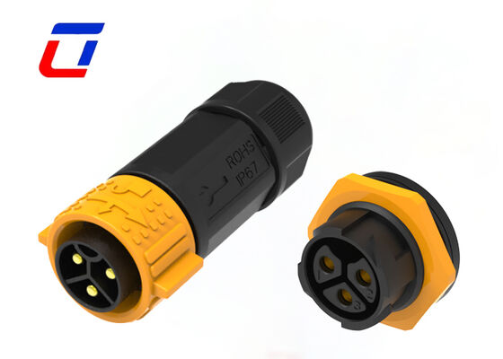 M25 3 Pin 50A Conector de energia de fio para a placa IP67 Conector à prova d'água de fechamento rápido externo