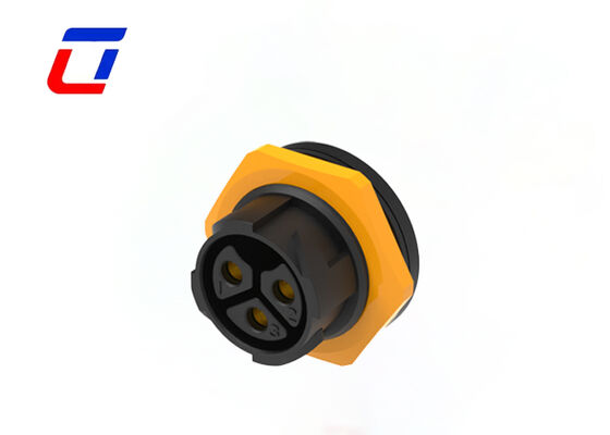M25 3 Pin 50A Conector de energia de fio para a placa IP67 Conector à prova d'água de fechamento rápido externo