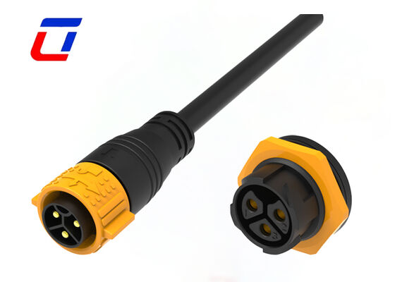 M25 3 Pin 50A Conector de energia de fio para a placa IP67 Conector à prova d'água de fechamento rápido externo