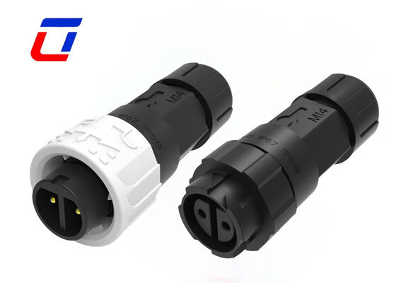 IP67 M16 10A Conectores à prova d'água de 2 pinos ODM Push Lock Conector de alimentação de fios circulares