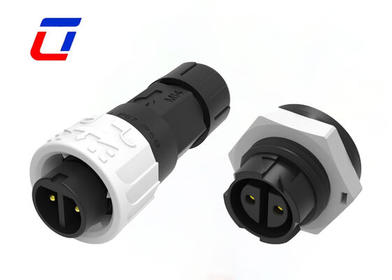 IP67 M16 10A Conectores à prova d'água de 2 pinos ODM Push Lock Conector de alimentação de fios circulares