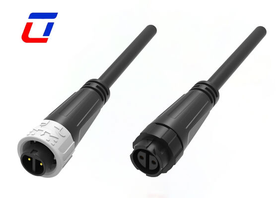 IP67 M16 10A Conectores à prova d'água de 2 pinos ODM Push Lock Conector de alimentação de fios circulares