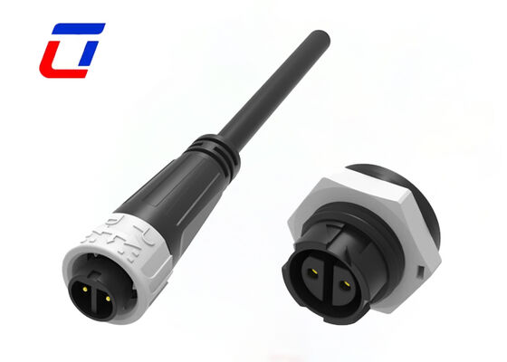 IP67 M16 10A Conectores à prova d'água de 2 pinos ODM Push Lock Conector de alimentação de fios circulares
