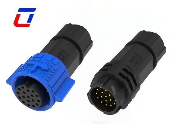 PA66 M19 18 Pin Data Connector Outdoor Waterproof Connector 5A ODM Quick Lock