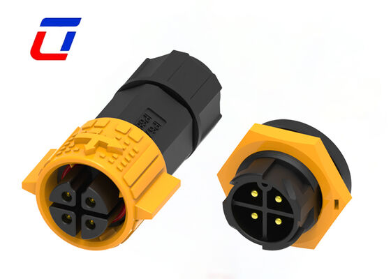PA66 15A M19 4 Pin Connector Round Waterproof Quick Lock Industrial Power Connectors