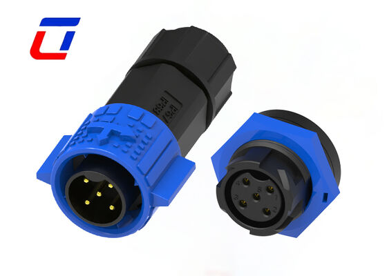M19 5 Pin 20A Potência DC Conector à prova d'água Push Locking Conector masculino feminino
