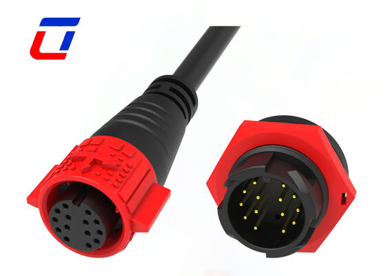M19 Low Current 5A Outdoor Lighting Connectors Push Locking 14 Pin Waterproof Connector