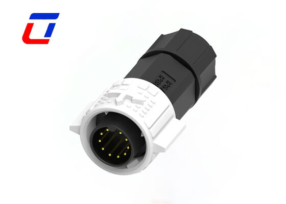 Empurrão impermeável do conector de dados de 300V M19 10 Pin que trava o conector fêmea masculino circular