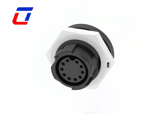 Empurrão impermeável do conector de dados de 300V M19 10 Pin que trava o conector fêmea masculino circular