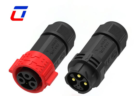 M25 3+3 Pin Panel Mount Conector de sinal de energia Push Locking 300V Conectores à prova d'água