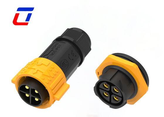 M25 600V 50A Conector de alimentação DC à prova d'água Conectores de plástico masculino-feminino 4 pines