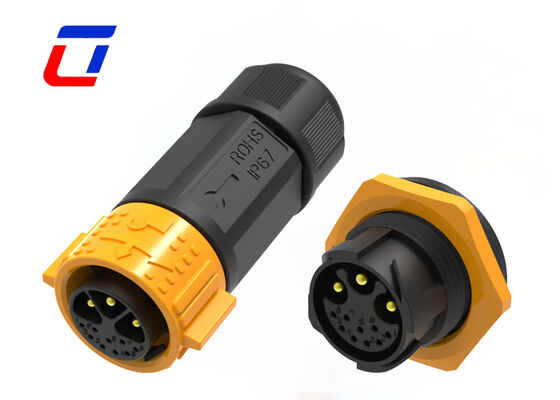 PA66 M25 12 Pin Plug And Socket Quick Lock IP67 Multi Pin Connector para Nova Energia