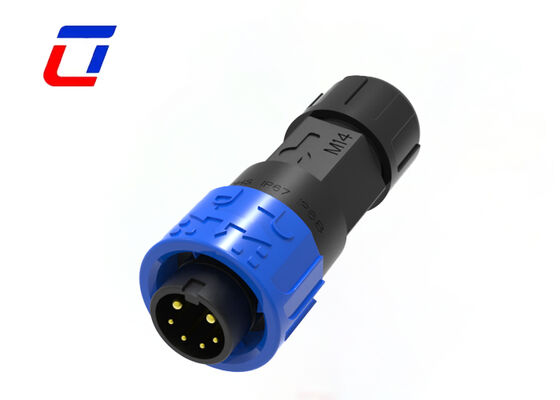 M16 Conector circular de plástico de 2+4 pines de 300 V Conectores de sinal elétrico externos à prova d'água