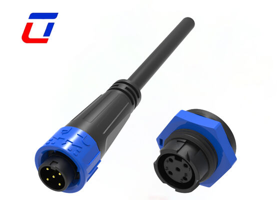 8A M16 5 pin IP67 Conectores de energia ODM Conector de fechamento por empurrão à prova d'água externo