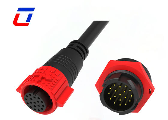 5A IP67 M19 Conectores de tomada e tomada à prova d'água de plástico PA66 18 Pin Data Connector