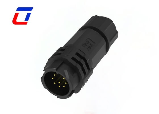 Conector circular de 8 pinos de baixa tensão de 300 V M19 PA66 Conector de dados de bloqueio por empurrão à prova d'água