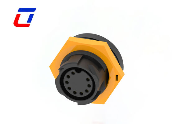 Conector circular industrial revestido em ouro de latão 9 pin 5A M19 de baixa corrente