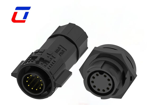 Conectores circulares de puxa e puxa de 300 V Conector à prova d'água de 10 pines M19 para ecrãs LED exteriores