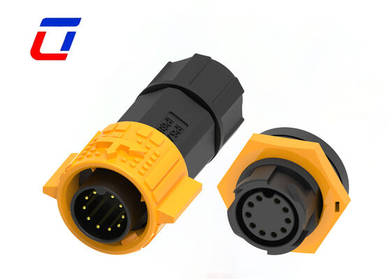 Conectores circulares de puxa e puxa de 300 V Conector à prova d'água de 10 pines M19 para ecrãs LED exteriores