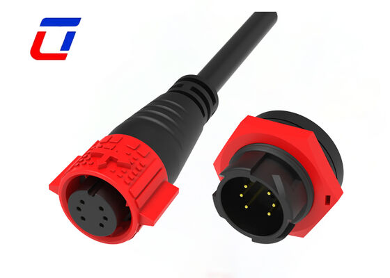 Transmissão de sinal M19 6 pin conectores de fio à prova d'água para exterior IP67 tomada rápida