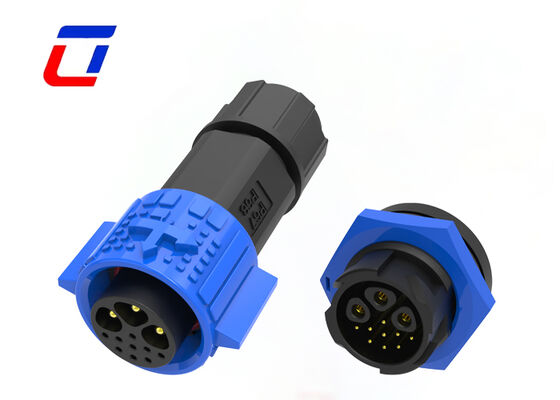 Conector à prova d'água M19 multipino IP67 15A+5A Conector de dados de energia de 3+9 pinos para exterior