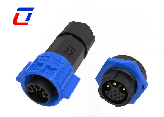 Conector à prova d'água M19 multipino IP67 15A+5A Conector de dados de energia de 3+9 pinos para exterior