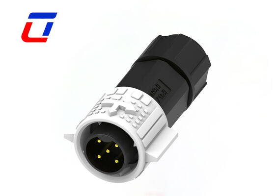20A IP67 Conectores elétricos de bloqueio rápido à prova d'água M19 5 pines Conector de plástico masculino feminino