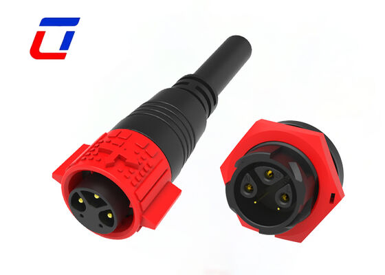 Conectores de cabos de 3+2 pines de 300V Conector rápido de dados vermelho M19 à prova d'água para iluminação