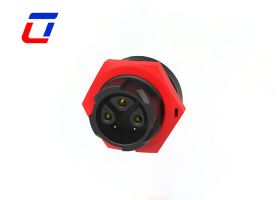 Conectores de cabos de 3+2 pines de 300V Conector rápido de dados vermelho M19 à prova d'água para iluminação