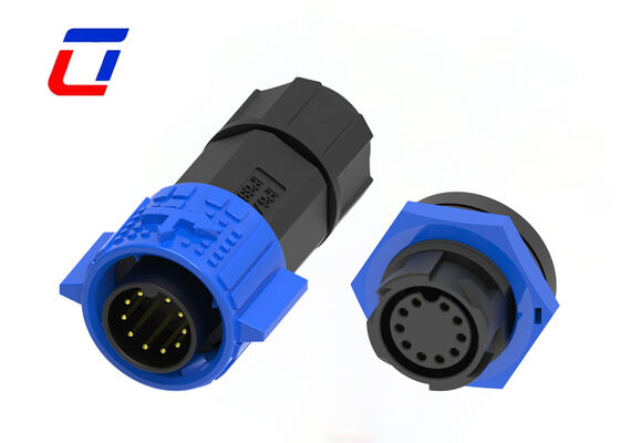 Conector de Montagem em Painel à Prova d'Água M19 10 Pinos 5A 300V Conector de Dados Redondo de Bloqueio Rápido