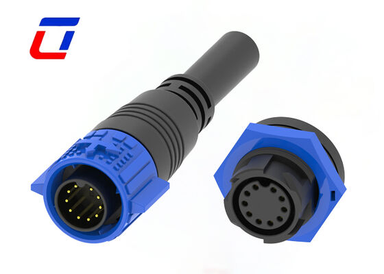 Conector de Montagem em Painel à Prova d'Água M19 10 Pinos 5A 300V Conector de Dados Redondo de Bloqueio Rápido