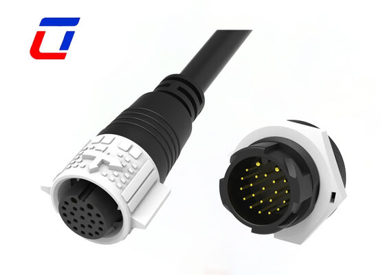 Conectores à prova d'água IP67 M19 de desconexão rápida fio a placa de 2+20 pinos para energia e sinal