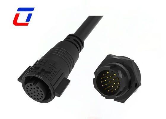Conectores à prova d'água IP67 M19 de desconexão rápida fio a placa de 2+20 pinos para energia e sinal