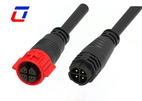 20A PA66 Conector de fio a fio 4 pin M19 Push Lock IP67 Conector de energia à prova d'água